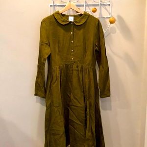 Son De Flor Classic Dress, Long Sleeves, Rosemary Green